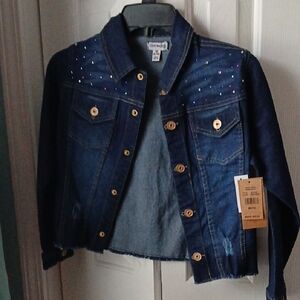 Steve Madden Blue Denim Jacket with Gold Buttons